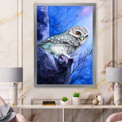 " Night Scene With A Spotted Owl "