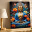 Toile, création d'une scène sereine et contemplative avec un Bouddha doré, art mural avec une expression tranquille entourée de toile-1770017178