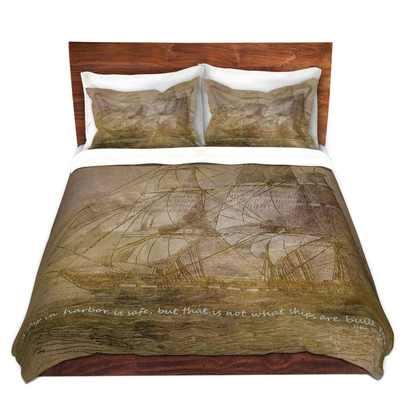 Polyester Duvet Cover, 1 Queen Duvet Cover + 2 Standard Shams, Brown