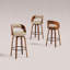 Tabouret de comptoir pivotant moderne de 26 po avec cadre en bois cintré-133657069