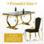 Ensemble de table de salle à manger luxueux et doré avec chaises en velours-2092906444-2092906446