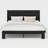 King Size Bed Frame with Headboard , Wood Platform Bed Frame , Noise Free,No Box Spring Needed And Easy Assembly Tool,Large Under Bed Storage,Black-1088719304-1093431244