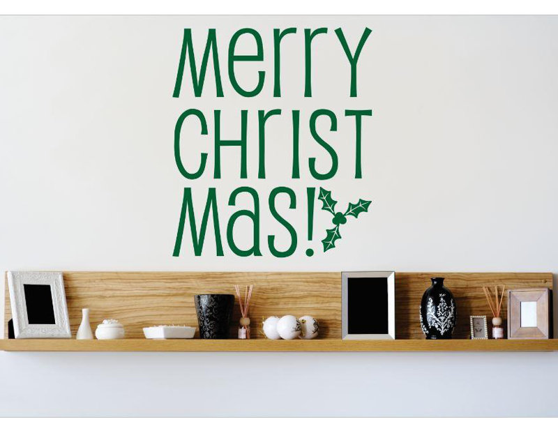 Joyeux noël! décalcomanie murale, H 20 po x l 20 po x P 0,16 po, Vert