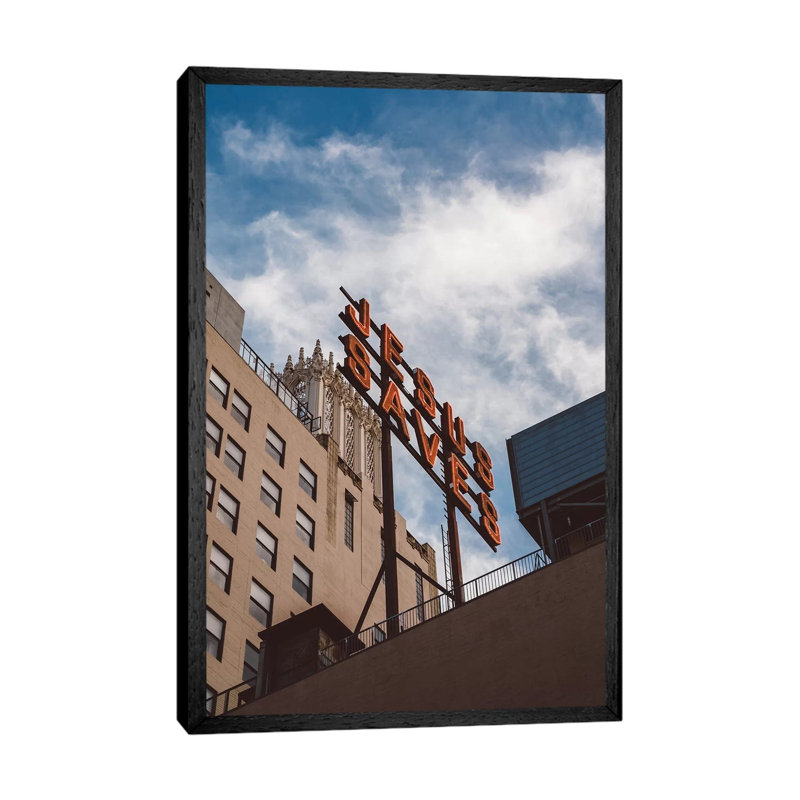 Jesus Saves LA by Bethany Young - Print on Canvas, Black Framed, 101.6cm H x 66.04cm W x 3.81cm D