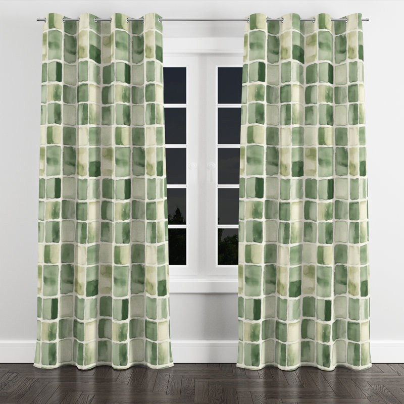 Country Farmhouse Room Darkening Curtains - Patchwork Ballog Grommet Curtain - 1 Panel, 52" W x 95" L, Silver Grommets