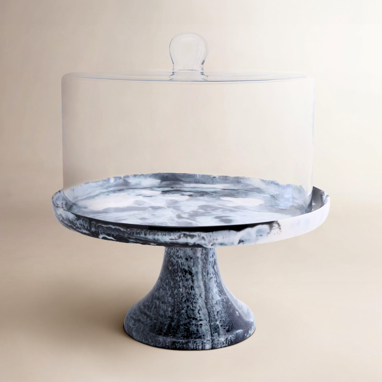 Lucente Cake Stand, White/Clear