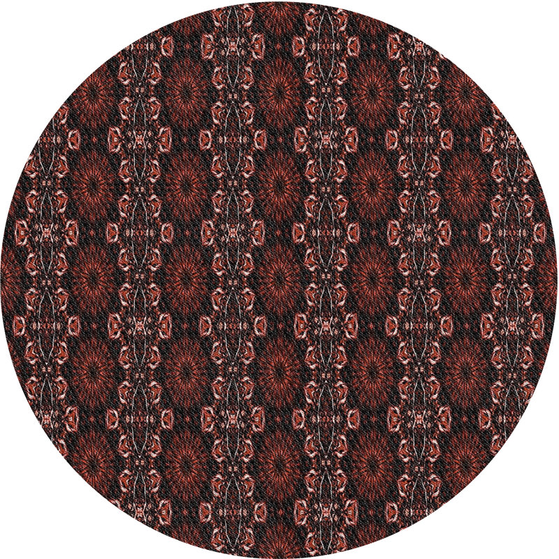 Brun Non disponible/Tapis décoratif orange, Rond 8 pi