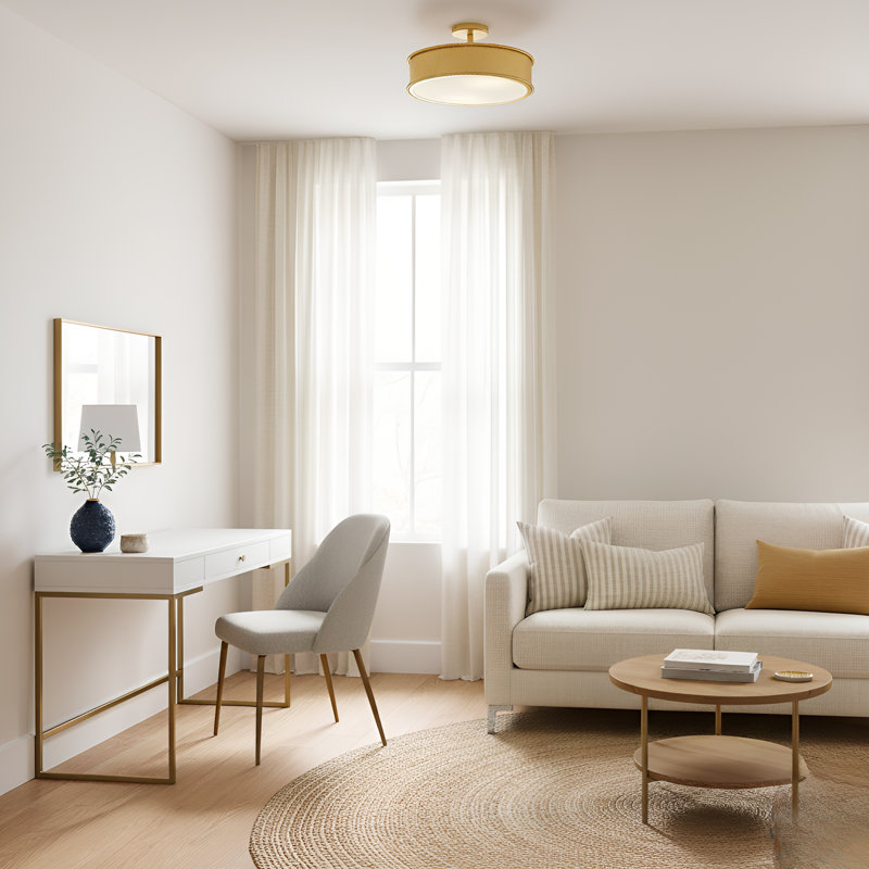 Mara 3-Light Gold Leaf Semi-Flush Mount