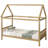 House Bed With Headboard And Footboard,  Rubber Wood Bed With House Frame,White OAK-359658918