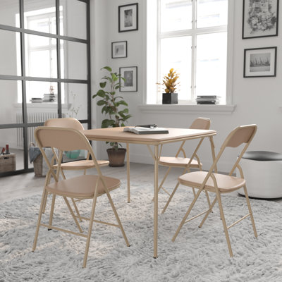 Monroe 5-Piece Folding Padded Card Table and Chairs Set