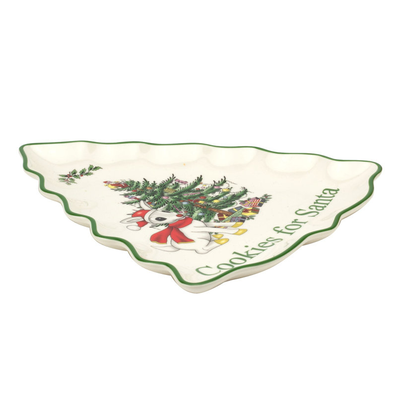 Spode Christmas Tree Rudolph Tree Server 9.5"