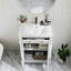 Meuble-lavabo de style campagne Mid-Century avec rangement et base en bois massif-57204712