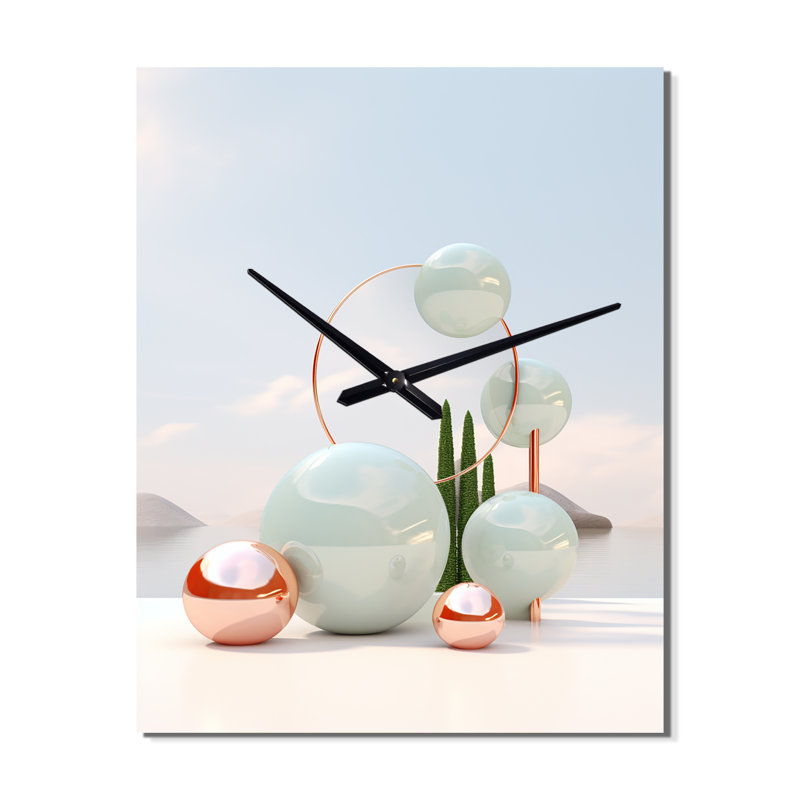 Horloge murale abstraite blanche, H 32 po x l 24 po x P 1 po