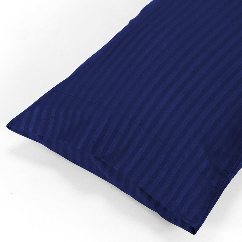 Luxury Microfiber Stripe Pillowcases set of 2, Pillow Protector, Navy