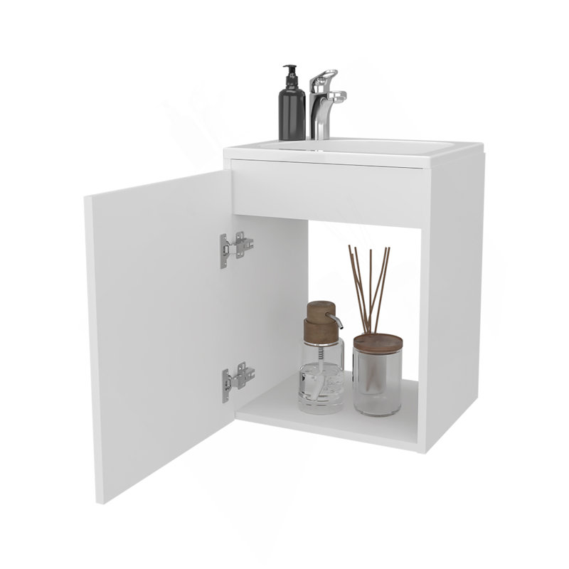Meuble-lavabo avec lavabo intégré, FM, Blanc