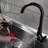 Commercial Black Kitchen Faucet With Pull Out Sprayer, Single Handle Single Lever Kitchen Sink Faucet