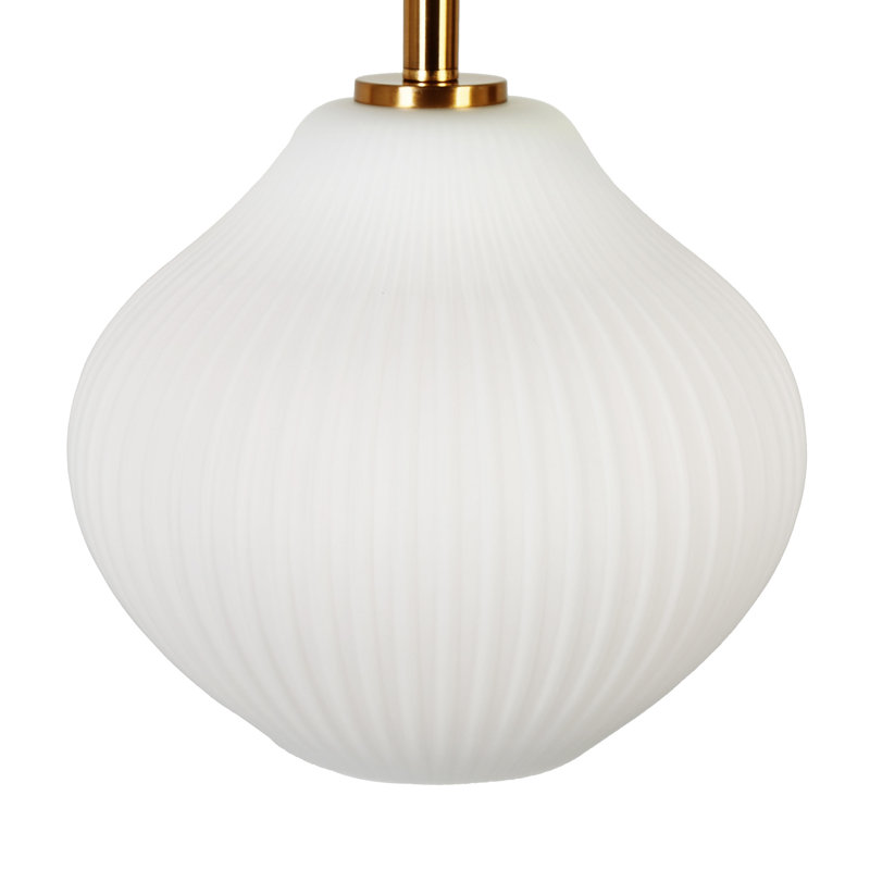 Luminaire suspendu en verre 1 lumière Jonny, Laiton poli