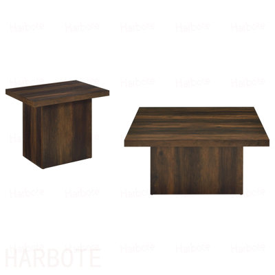Dark Pine 2-piece Coffee Table Set