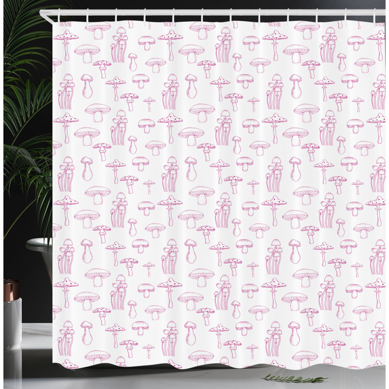 Shower Curtain with Hooks Included, 69" W x 84" L, Dark Magenta
