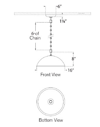 Elliot 1 - Light Pendant, Large 16", Matte White