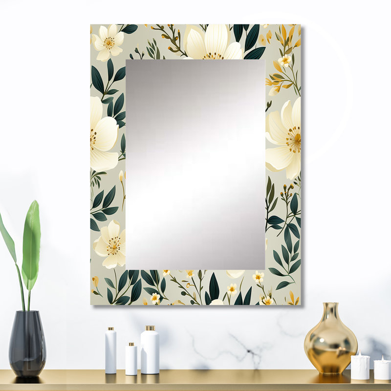 Décoration murale Playful Poppy Blossom - miroir floral, 32 po x 24 po