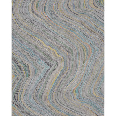 Rapids Hand Tufted PET Indoor/Outdoor Rug in Gray/Multi