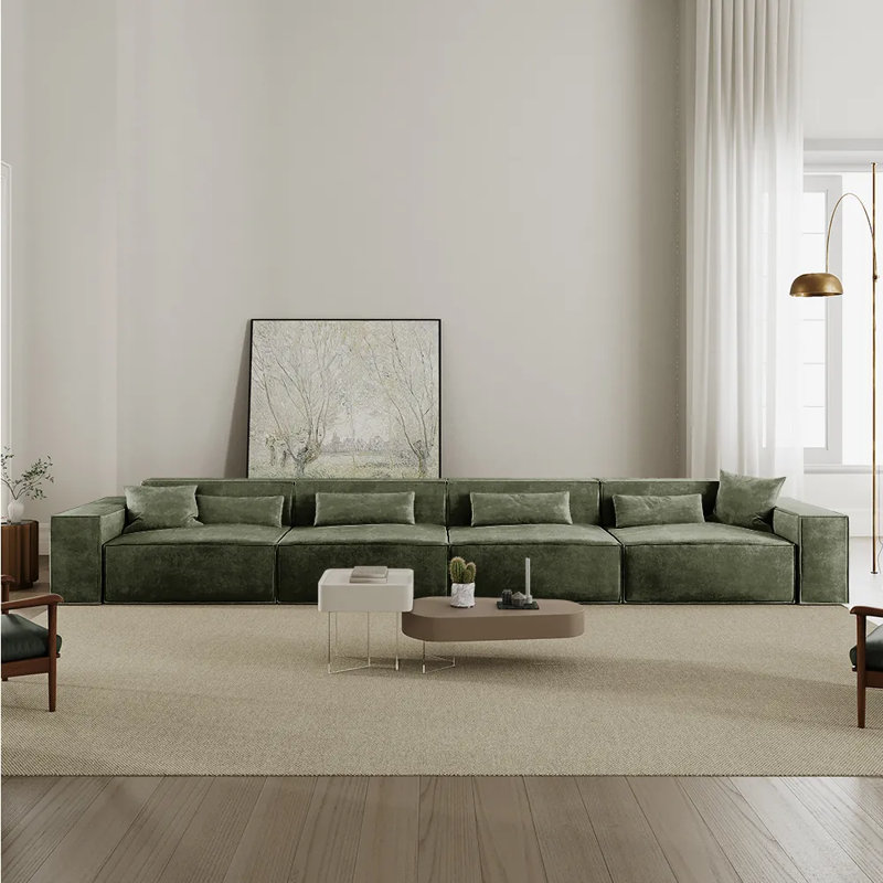 Barrett Power Sofa Bed, Dark Green, 27.16" H x 170.87" W x 39.37" D, 5