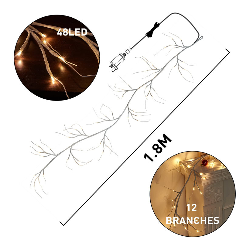 180cm Lighted Faux Garland with Lights