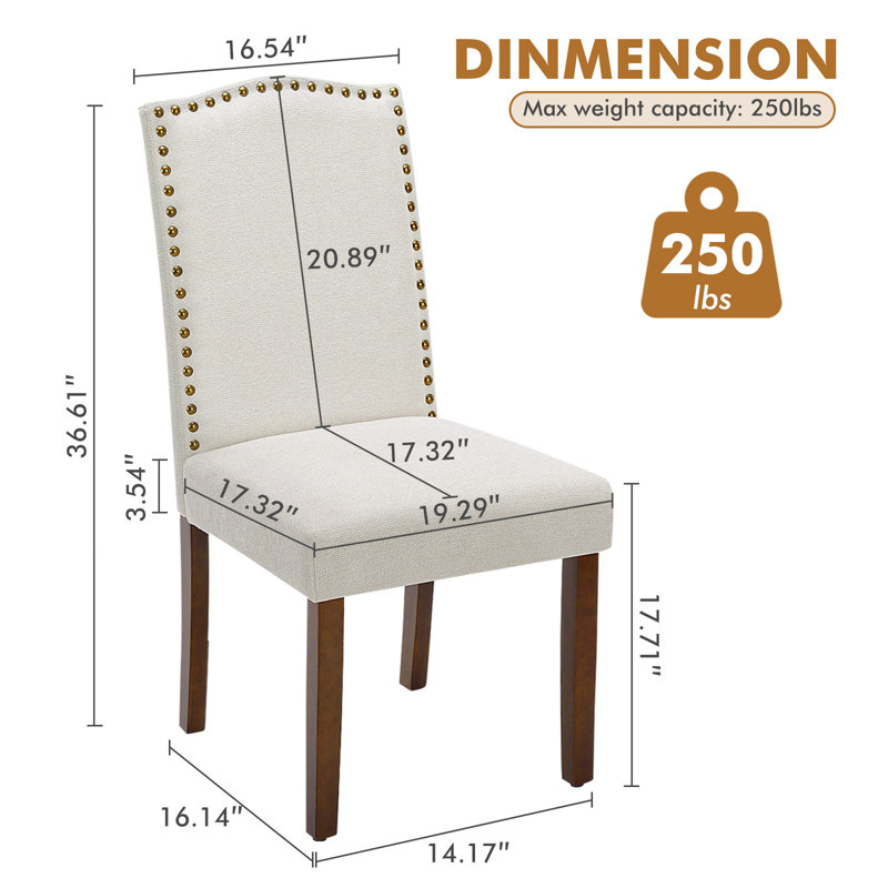 Chaise parsons en tissu Eliso, Beige