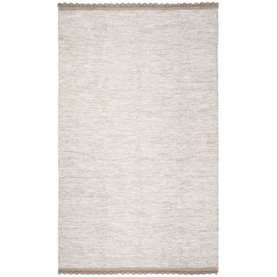 Mohnton Handmade Flatweave Cotton Beige Area Rug