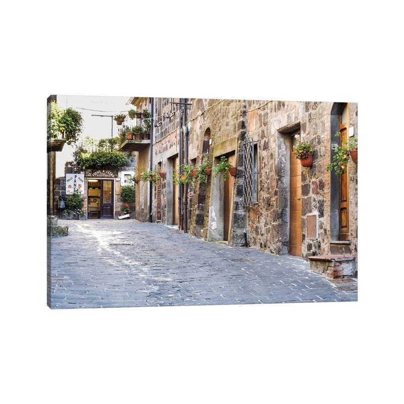 Village Street, Contignano, Siena Province, Tuscany Region, Italy 1 Piece Wrapped Canvas Wall Art, 20.32 cm H x 30.48 cm W
