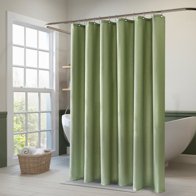 Rideau de douche vert sauge - gaufré texturé
