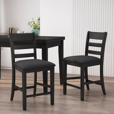 Ensemble de 2 tabourets de comptoir en bois rembourrés Farmhouse
