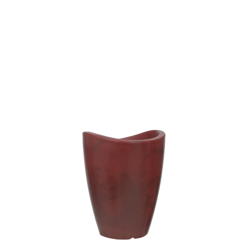 Vinisha ECOBO EcoFriendly Round Pot Planter, Onda IndoorOutdoor use, Four Season Use, 12.6" H x 9.8" W x 9.8" D, Red