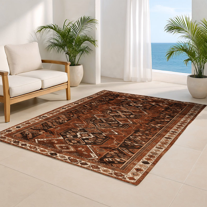 Tapis turc intérieur et extérieur brun, Rectangulaire 2 pi x 3 pi