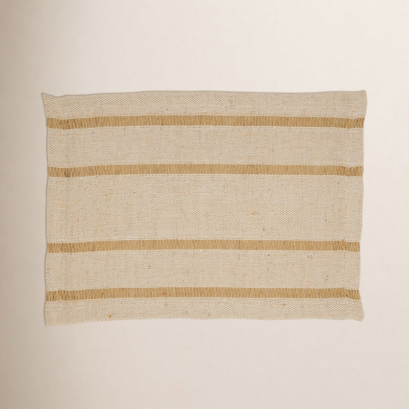 Classic Stripe Placemat and Napkin Set, Brown