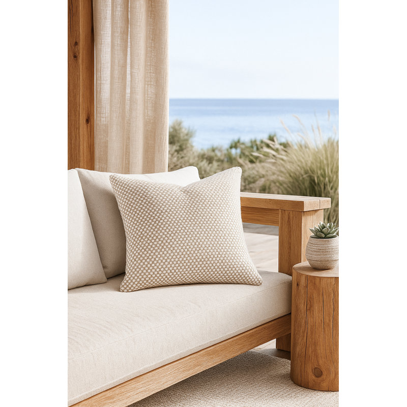 Outdoor Living Indoor / Outdoor Accent Pillow, Beige, Square 20", Polyester