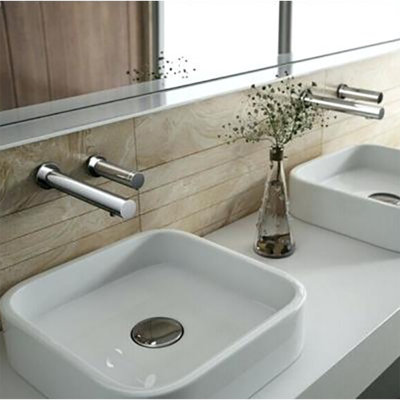 Wall Mount Touchless Faucet Soap Dispenser Set Chrome Finish Commercial ADA Compliant