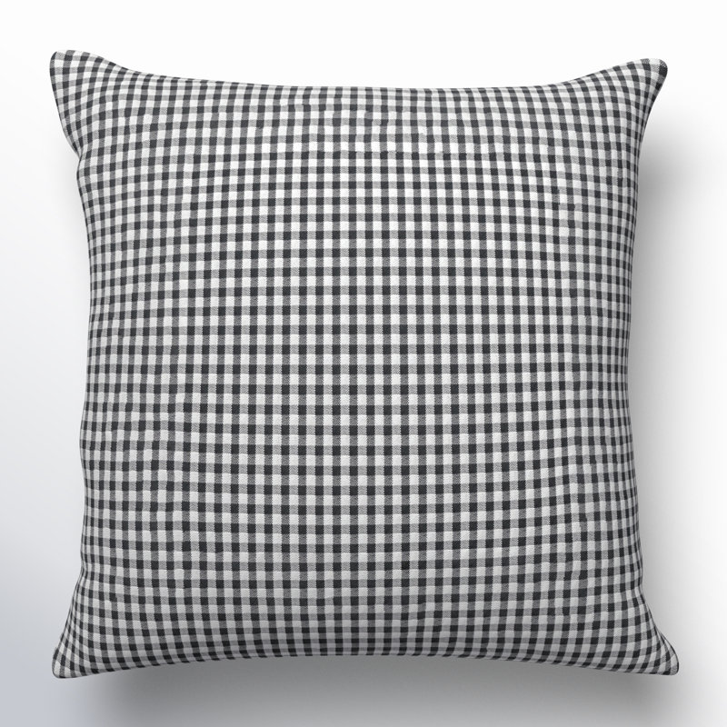 Housse et insert de coussin en coton Henriette, Noir, noir, noir, noir, H 20 po x l 20 po