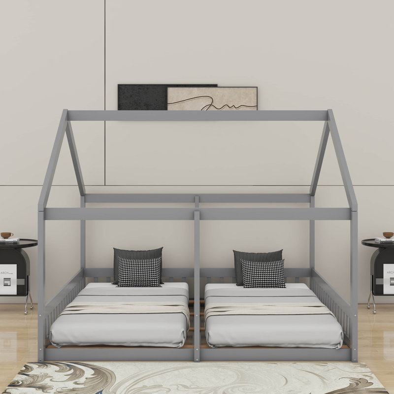 Lits plateforme simple Twin House, Gris