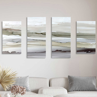 «Shifting C Courants I» par Carol Robinson - reproduction d'art sur toile tendue 4 pièces