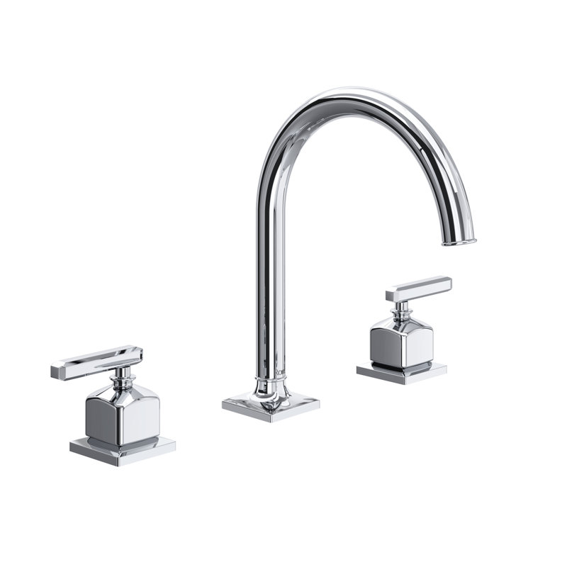 Apothecary Widespread Lavatory Faucet with Drain Assembly, Lever, Polished Chrome