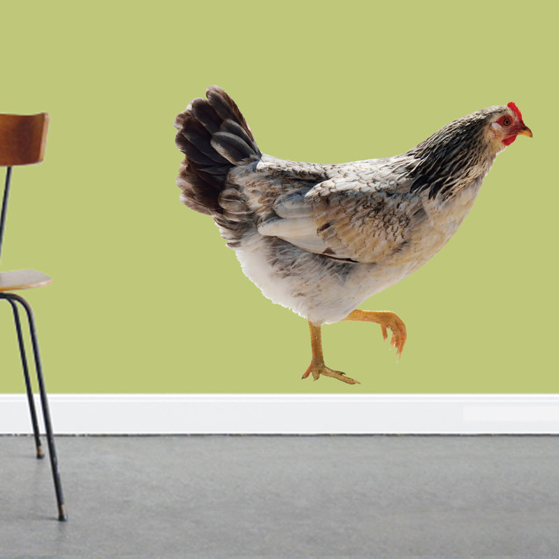 Décalcomanie murale de poulet real life, H 20 po x l 24 po