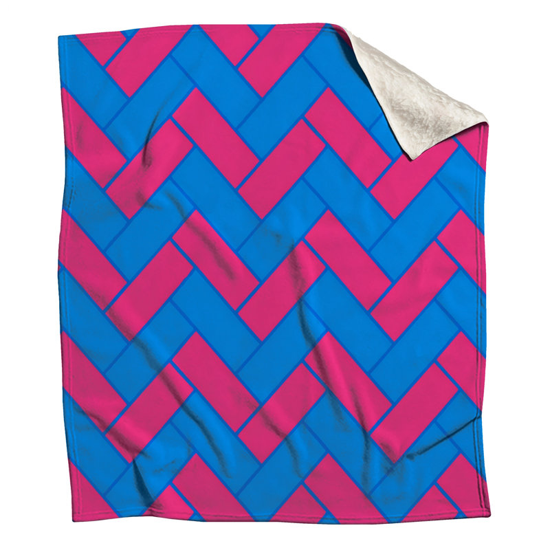 Couvertures bleues à chevrons, 60in W x 80in H