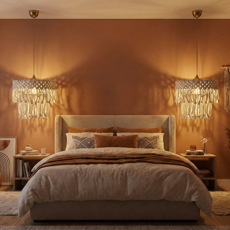 Boho-Chic Macrame Statement Chandelier