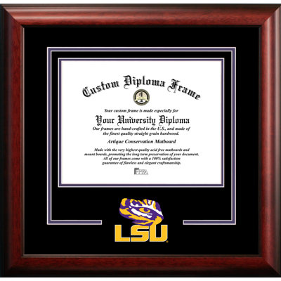 NCAA LSU Tigers Spirit Graduate Diploma with Campus Images Lithograph Frame