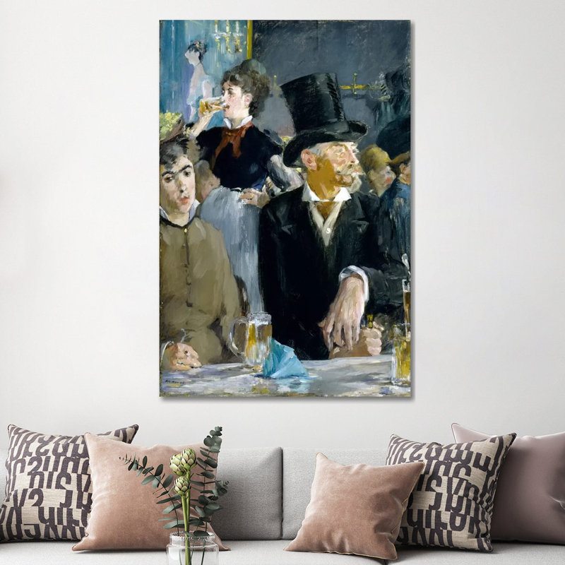 At The Café by Edouard Manet - Wrapped Canvas Painting, 152.5 cm H x 101.5 cm W