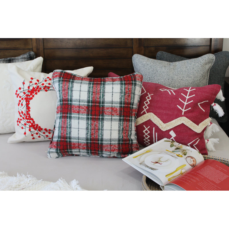 Coussin 18 po x 18 po Tartan