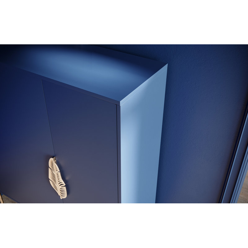 Phillipsburg 8 Pair Shoe Storage Cabinet, Navy Blue