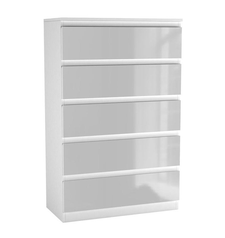 Amardev Wood Rectangle Accent Cabinet, White/White